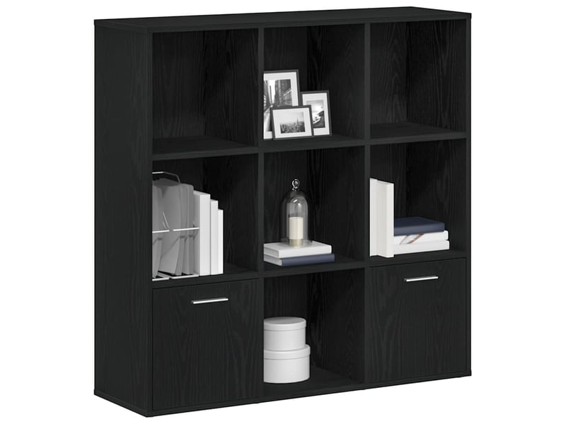  Bibliothèque salon en chêne noir 98 x 29 x 97,5 cm bois d'ingénierie shl651  - Conforama D