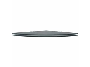 Lot de 2 étagères d'angle murales, étagères suspendues et supports chromés verre noir 35x35 cm cf42761