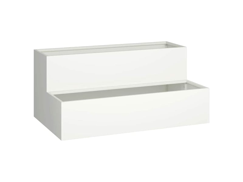Jardinière - cache-pot de jardin blanc 100 x 60 x 45 cm acier laminé à froid - Conforama A