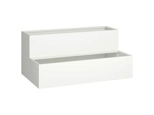 Jardinière - cache-pot de jardin blanc 100 x 60 x 45 cm acier laminé à froid
