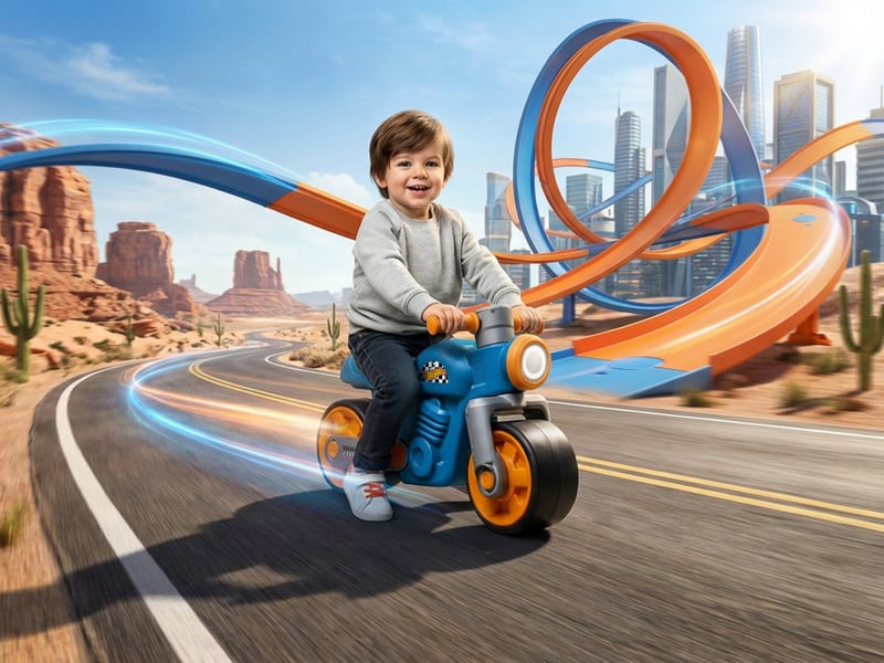  Porteur enfant moto racing hotwheels avec roues silencieuses 1 à 3 ans - falk FAL3016200001591 - Conforama D