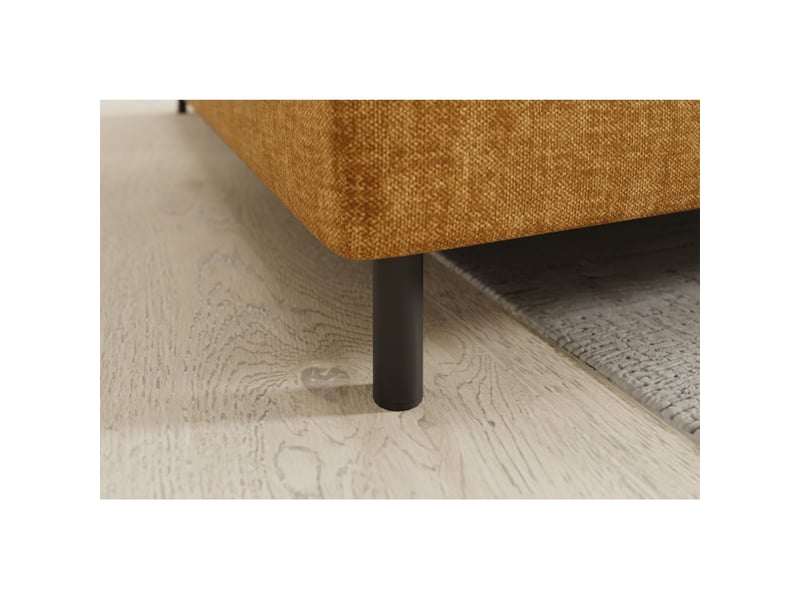 Canapé d'angle gauche convertible barnea 208 cm camel avec rangement - Conforama D