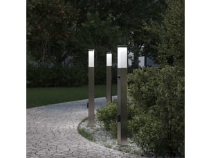 Lot de 3 borne lumineuse avec détecteur et prise 80 cm acier inoxydable ip44 shl97886