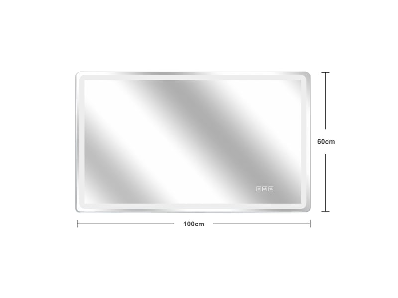  Miroir de salle de bain led sans cadre anti-buée dimmable 100 x 60 cm W3700P467923 - Conforama C