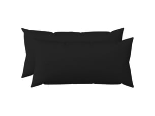 Lot de 2 coussins avec oreiller, coussins décoratifs heerlen noir tissu cf50291