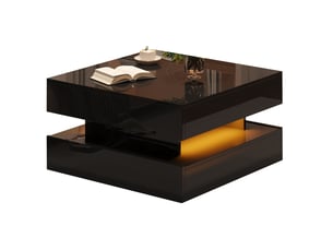 Table basse carré(e) coloris noir - 65 cmx65 cm
