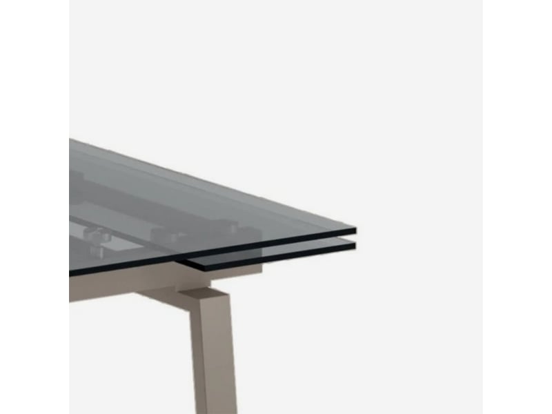 Table extensible en verre trempé 140200x80 jackson - gris tourterelle - Conforama C