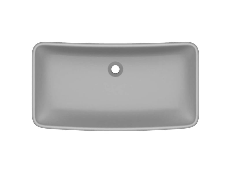  Lavabo de luxe, vasque à poser rectangulaire gris clair mat 71x38 cm céramique cf65663  - Conforama D