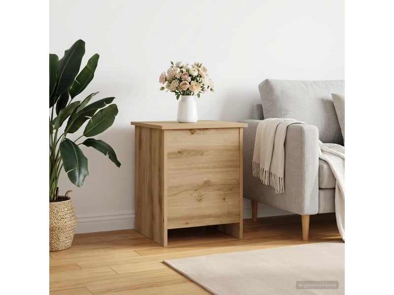 Coffre de rangement, boîte de rangement de rangement chêne artisanal 40x40x50 cm - Conforama D