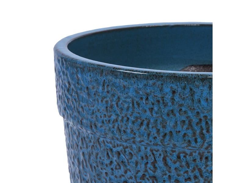 Lot de 3 pots de fleurs en céramique ø 38,130,522,9 cm – bleu antique – trou de drainage intégré - Conforama E