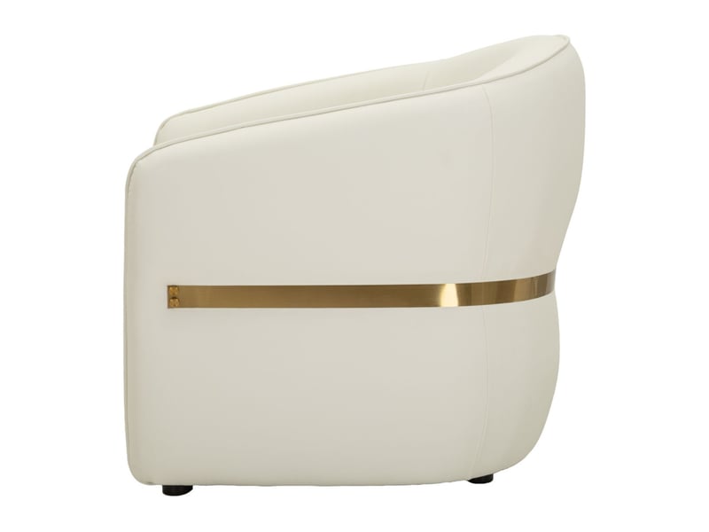  Fauteuil design minsk 86cm blanc &amp; or  - Conforama C