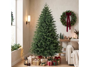 Sapin de noël artificiel 180 cm, arbre de noël avec 889 pointes de branches articulées réalistes, support en bois, vert