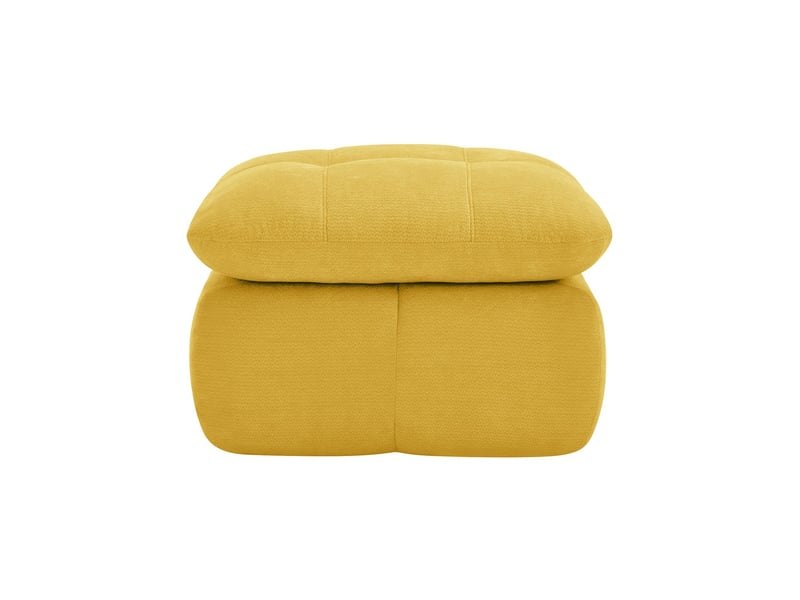 Pouf repose-pieds, coloris jaune, matière chenille, dimensions : 72.5 x 63 x 50 cm - Conforama A