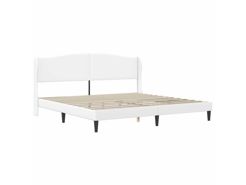  Lit double- lit adulte -  cadre de lit avec tête de lit blanc 200 x 200 cm simili cuir  - Conforama B