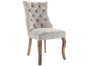 Lot de 4 chaises de salle à manger,avec dossier haut,velours,beige clair