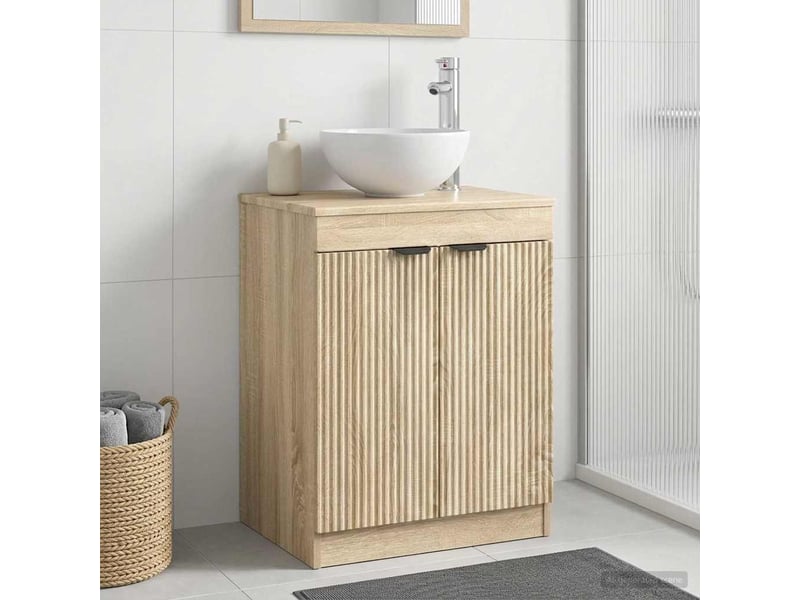  Armoire de salle de bain, meuble de rangement chêne sonoma 54x41x70 cm shl3751  - Conforama B