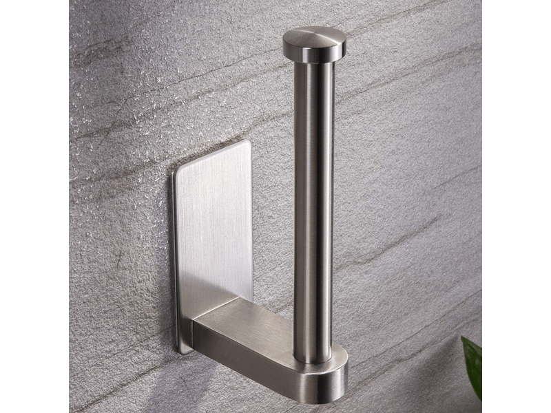  Porte-papier toilette mural auto-adhésif sans perçage, en acier inoxydable.  - Conforama E