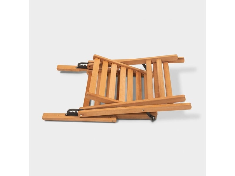  Chaise de jardin pliante en bois inclinable tavren - anthracite  - Conforama C
