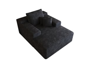 Canapé modulable velours côtelé 115 x 159 cm, avec chaiselongue, assise profonde, sans montage, canapé compressé confortable
