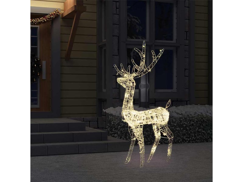  Renne de décoration de noël acrylique 140 led blanc chaud 128 cm  - Conforama C