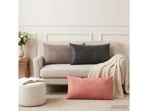 Lot de 6 coussins avec oreiller, coussins décoratifs heerlen gris clair velours cf50843