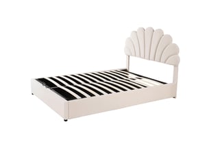 Lit coffre 140x200 cm <strong>REDOM</strong>  <strong></strong> coloris beige
