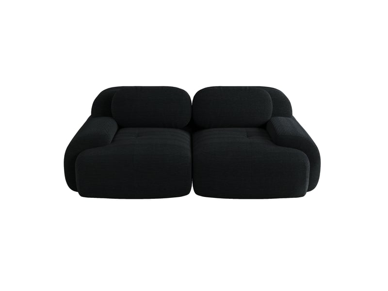 Canapé modulable 2 places modenvie sans cadre en velours côtelé noir 208 x 103 x 70 cm - Conforama A