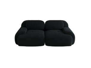 Canapé modulable 2 places modenvie sans cadre en velours côtelé noir 208 x 103 x 70 cm
