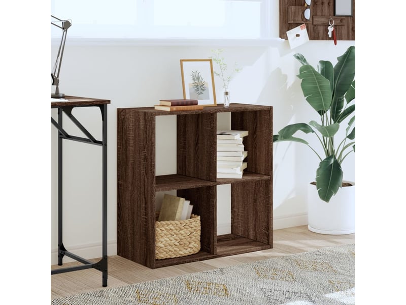  Bibliothèque, étagère de rangement chêne marron 68,5x32x68,5 cm bois d'ingénierie  - Conforama C