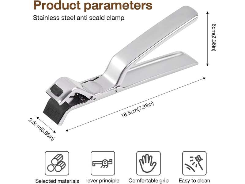 (1 pièce) pince de cuisine anti-brûlure en acier inoxydable, résistante à la chaleur et durable, utilisable d'une seule main, outil de cuisine multifo GTR06149 - Conforama B