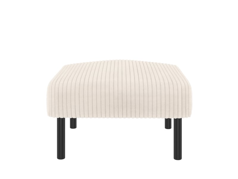  Pouf repose-pieds en velours côtelé beige 56 x 51 x 39 cm evryae  - Conforama A
