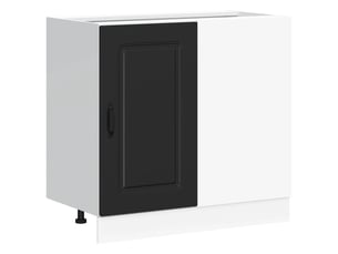 Meuble de rangement, meuble bas de cuisine bois d'ingénierie noir shl2686