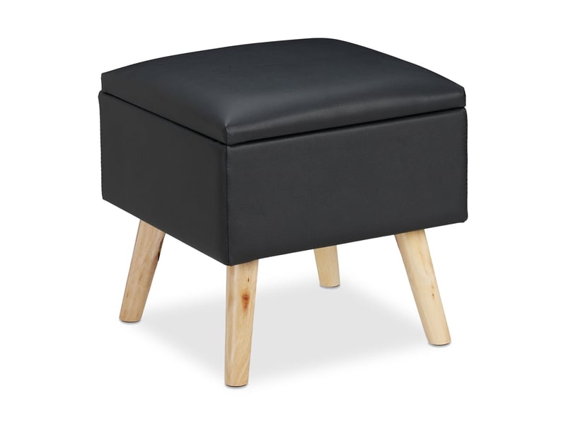  Tabouret de rangement design élégant 40 x 40 x 40 cm 2 en 1 fonctionnel salon en cuir synthétique noir 13_0009676  - Conforama A