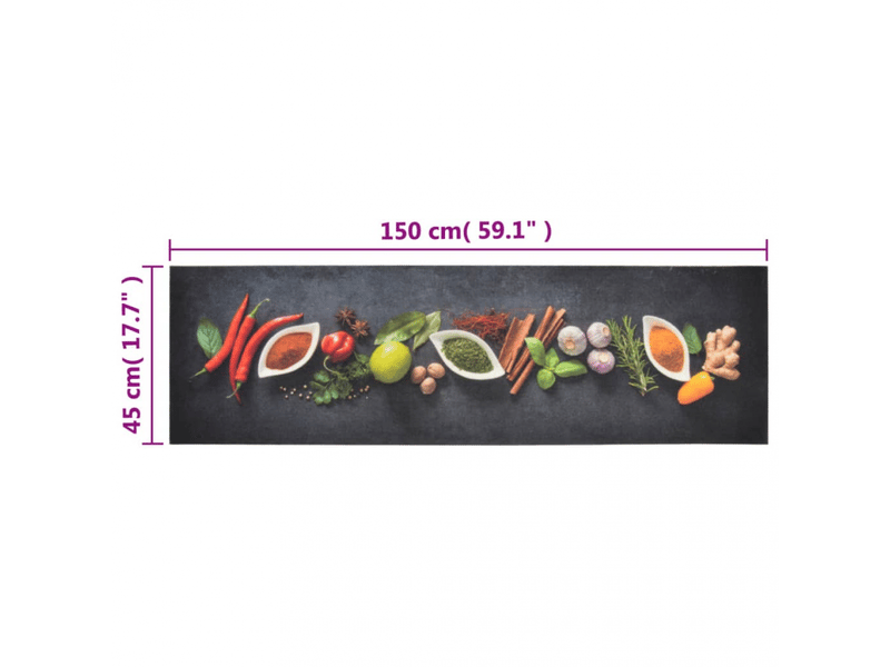 Tapis de cuisine lavable en velours motif épices 45x150 cm - comfortxl PB562089JJZJ - Conforama E