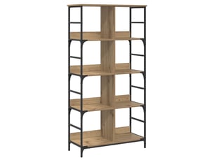 Étagère 4 niveaux, étagère de rangement 78,5 x 33 x 153 cm métal pb chêne artisanal