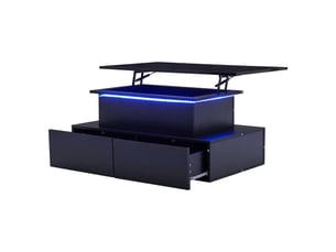 Table basse rectangulaire coloris noir UVRION   - 55 cmx90 cm
