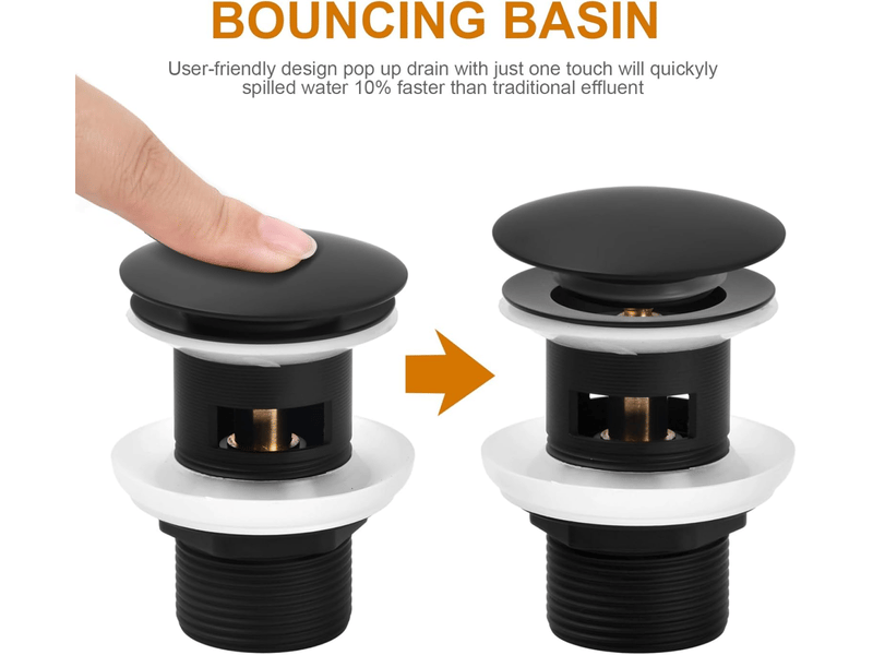 Bonde de lavabo universelle anticorrosion avec clapet escamotable et ressort - Conforama C