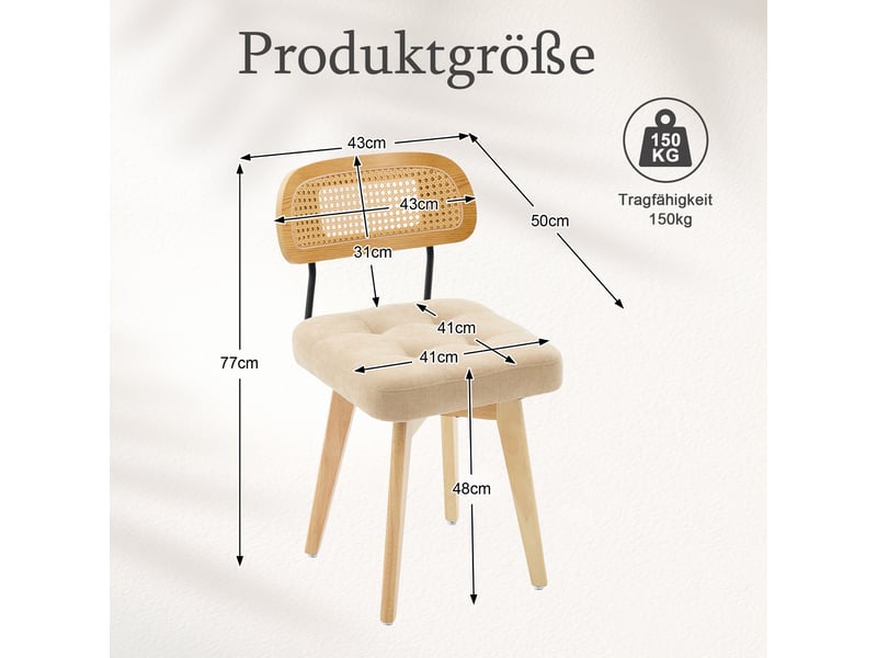  Lot de 2 chaises pivotantes à 360° en chenille kaki et rotin W3056P520515 - Conforama C