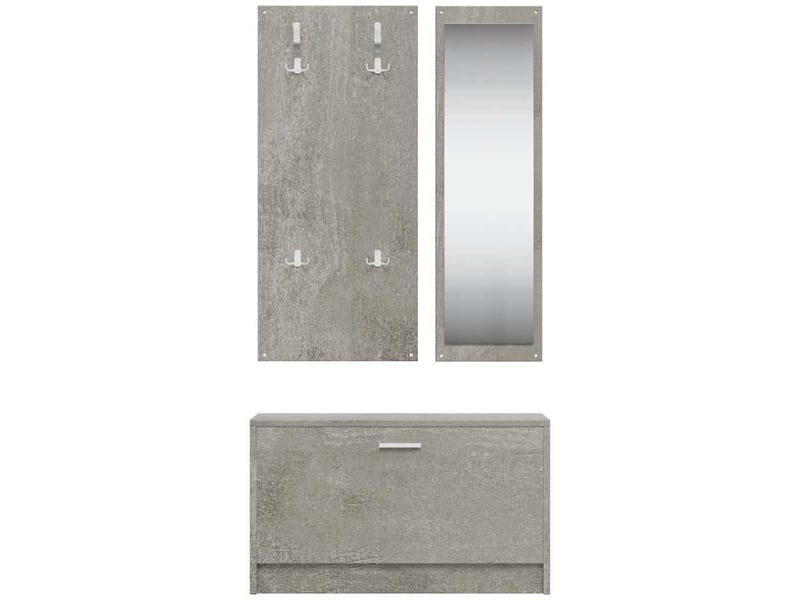  Ensemble d'armoires à chaussures 3-en-1 gris béton  - Conforama D
