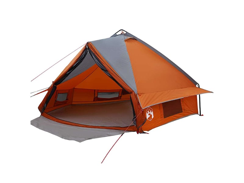  Tente de camping, tente teepee pour 8 personnes gris et orange  - Conforama A