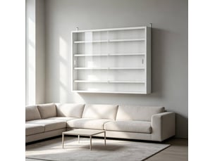 Vitrine coloris blanc 4 étagère(s) <strong>DESVIAE</strong> <strong></strong> - 80 cmx60 cm