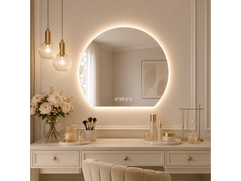  Miroir de salle de bain led rond antibuée à intensité variable W3700P411262 - Conforama B