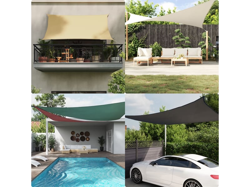  Voile de parasol - voile d'ombrage tissu oxford rectangulaire 5x7 m vert foncé  - Conforama B
