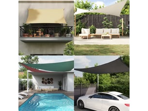 Voile de parasol - voile d'ombrage tissu oxford rectangulaire 5x7 m vert foncé
