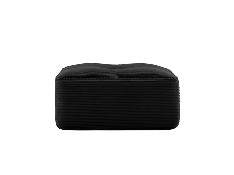 Pouf cordelia en velours côtelé, noir, siège d’appoint confortable - Conforama A