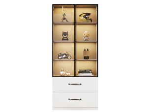 Vitrine coloris blanc 3 étagère(s) <strong>DESVIAE</strong> <strong></strong> - 60 cmx160 cm