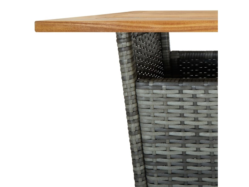 Vidaxl table de bar gris 60x60x110 cm résine tressée et bois d'acacia  - Conforama E