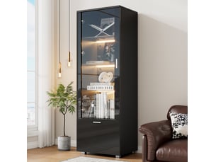 Vitrine coloris noir MAISENTIEL - 50 cmx160 cm