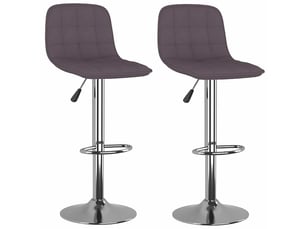 Lot de 2 tabouret de bar, chaise de bar taupe tissu shl8077
