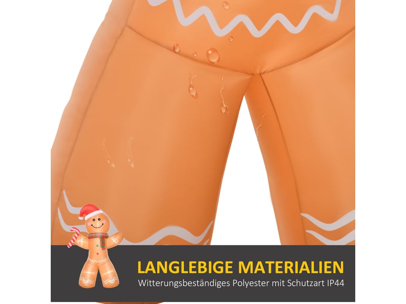  Bonhomme de pain d'épice gonflable de noël avec led et souffleur 240 cm  - Conforama E